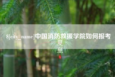 阿里中国消防救援学院如何报考
