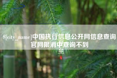 阿里中国执行信息公开网信息查询官网限消中查询不到