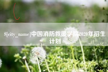 阿里中国消防救援学院2020年招生计划