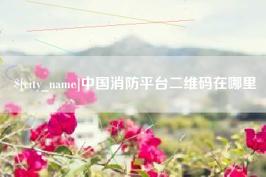 阿里中国消防平台二维码在哪里