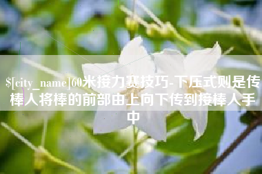 阿里60米接力赛技巧-下压式则是传棒人将棒的前部由上向下传到接棒人手中